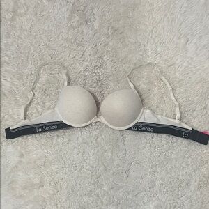 La Senza Remix Push Up Plunge Cream and Pink Bra